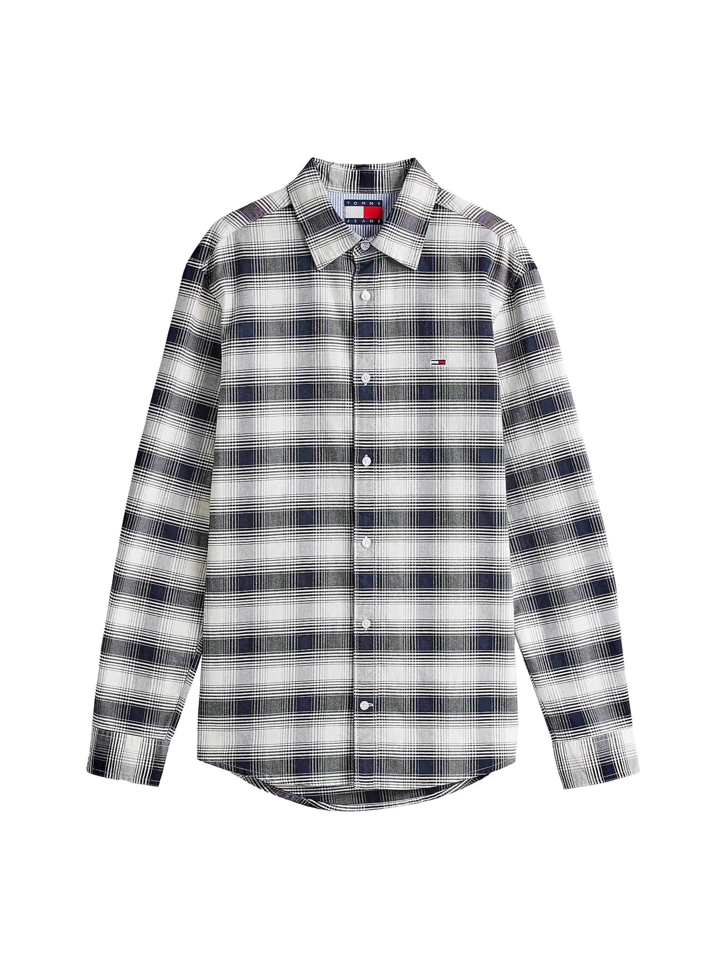 Tommy Jeans Button Up Shirt in Black / White, Item view