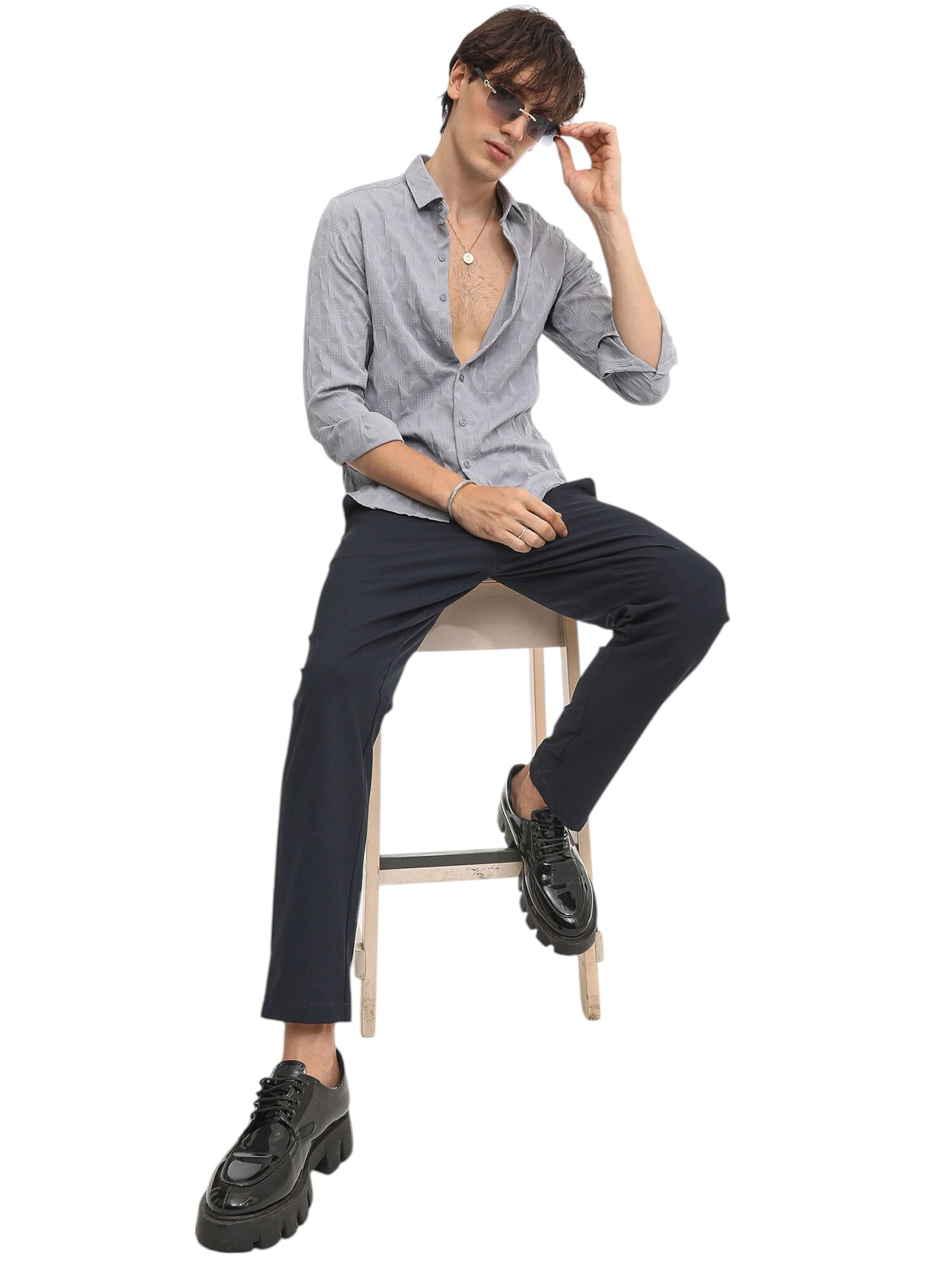 Campus Sutra Rovný strih Košeľa 'Tianna' - Sivá