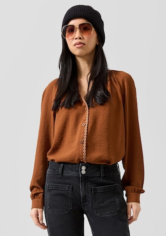 QS Blouse in Brown: front