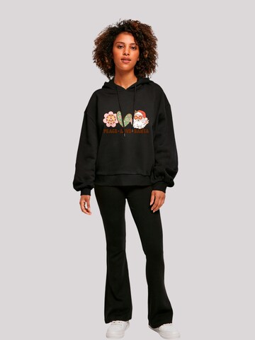 F4NT4STIC Sweatshirt 'Peace Love Santa Christmas' in Black