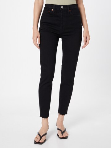 RE/DONE Skinny Jeans in Black: front