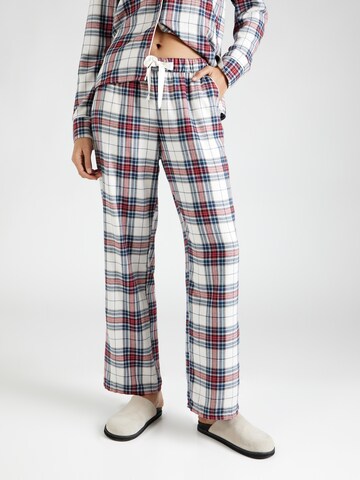 Pantalon de pyjama Abercrombie & Fitch en blanc : devant
