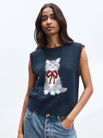 Next Pullover i blå: forside