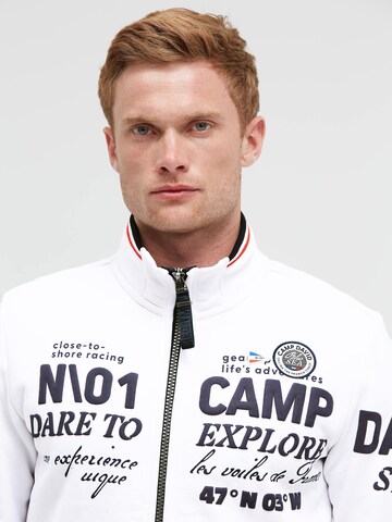 CAMP DAVID Zip-Up Hoodie in White