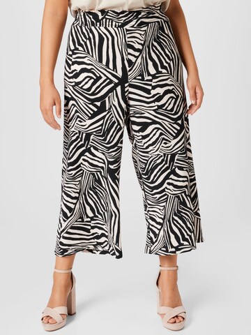 River Island Plus Wide leg Παντελόνι σε μαύρο: μπροστά