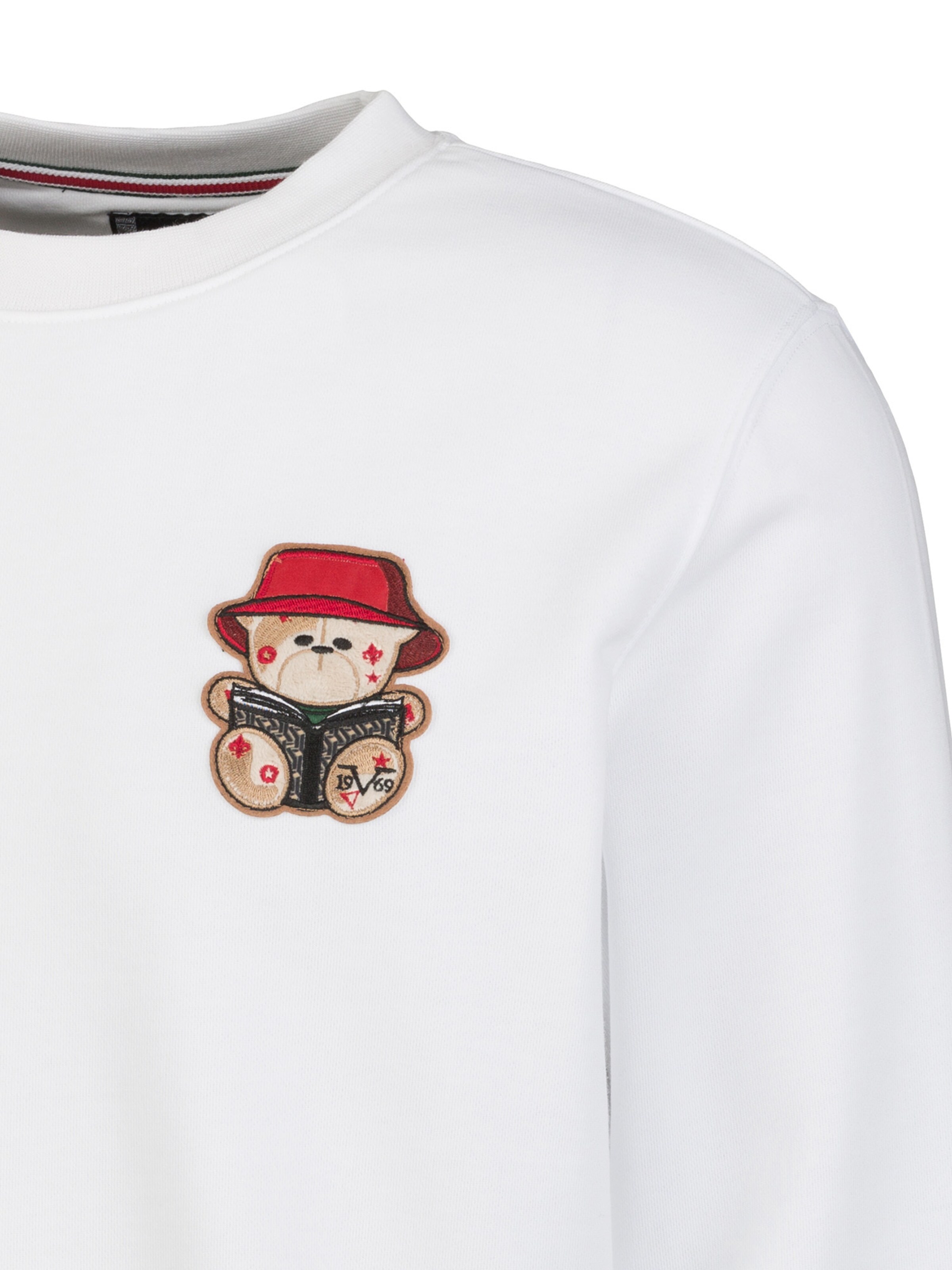 19V69 ITALIA Μπλούζα φούτερ 'Nico Bucket' σε λευκό