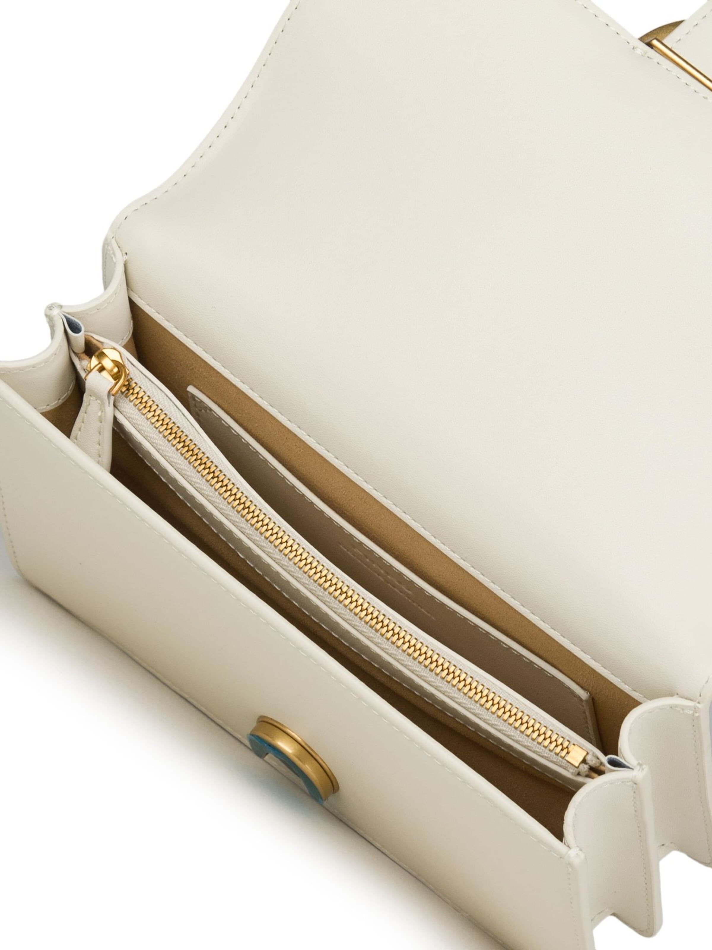 PINKO - Bolso de hombro 'Love One Mini C Vitello Seta' en blanco