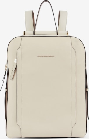 Sac à dos Piquadro en beige : devant