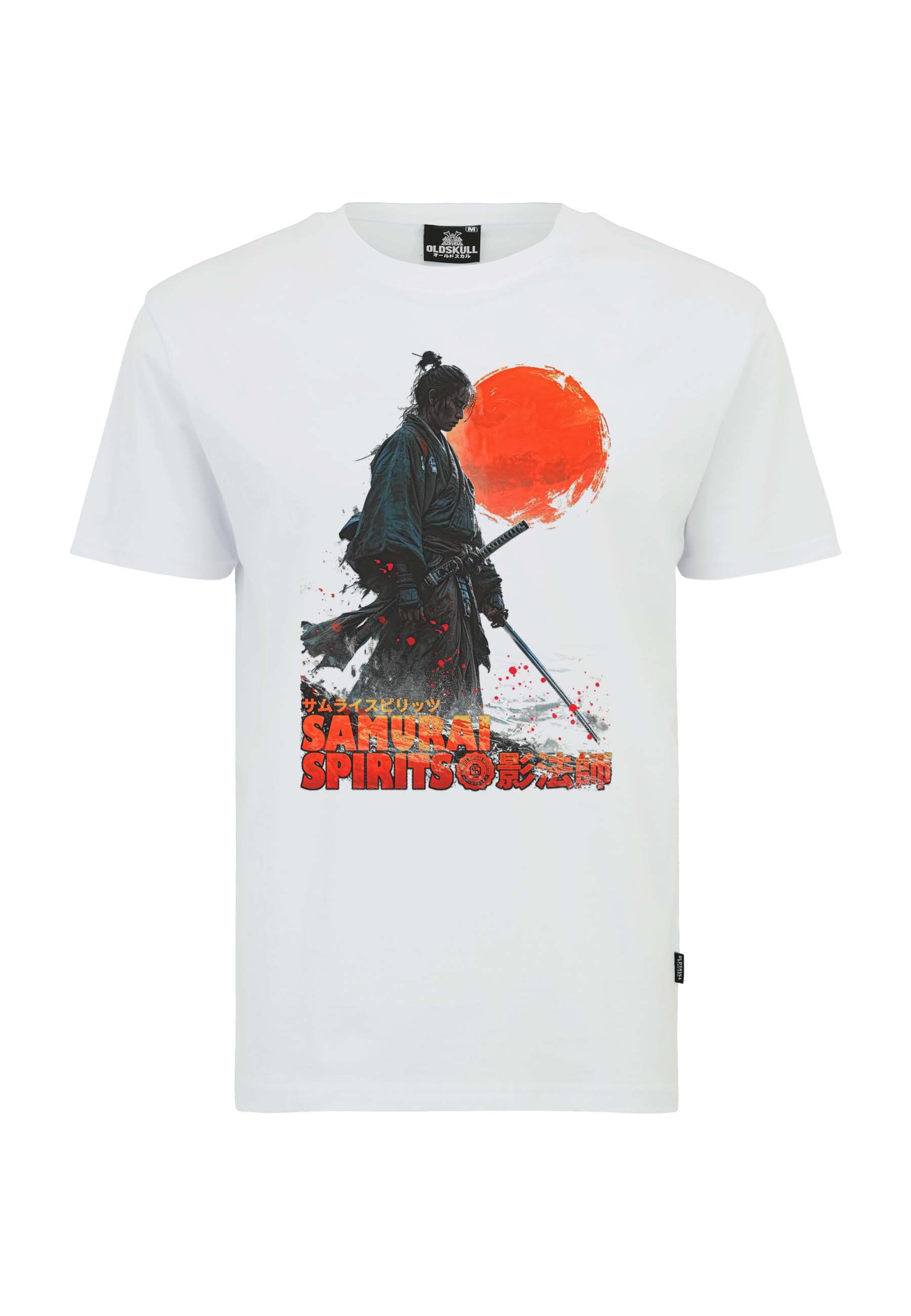 Oldskull Shirt 'Asian Ghost Warrior Graphic' in White: front