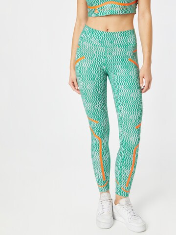 ADIDAS BY STELLA MCCARTNEY Skinny Workout Pants 'Truepurpose Printed' in Green: front