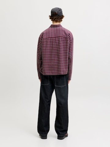 JACK & JONES Comfort fit Button Up Shirt in Red
