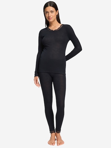 Hanro Shirt ' Woolen Lace ' in Zwart