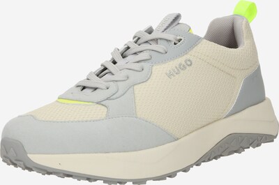 HUGO Sneaker 'Kane' in beige / grau / neongrün, Produktansicht