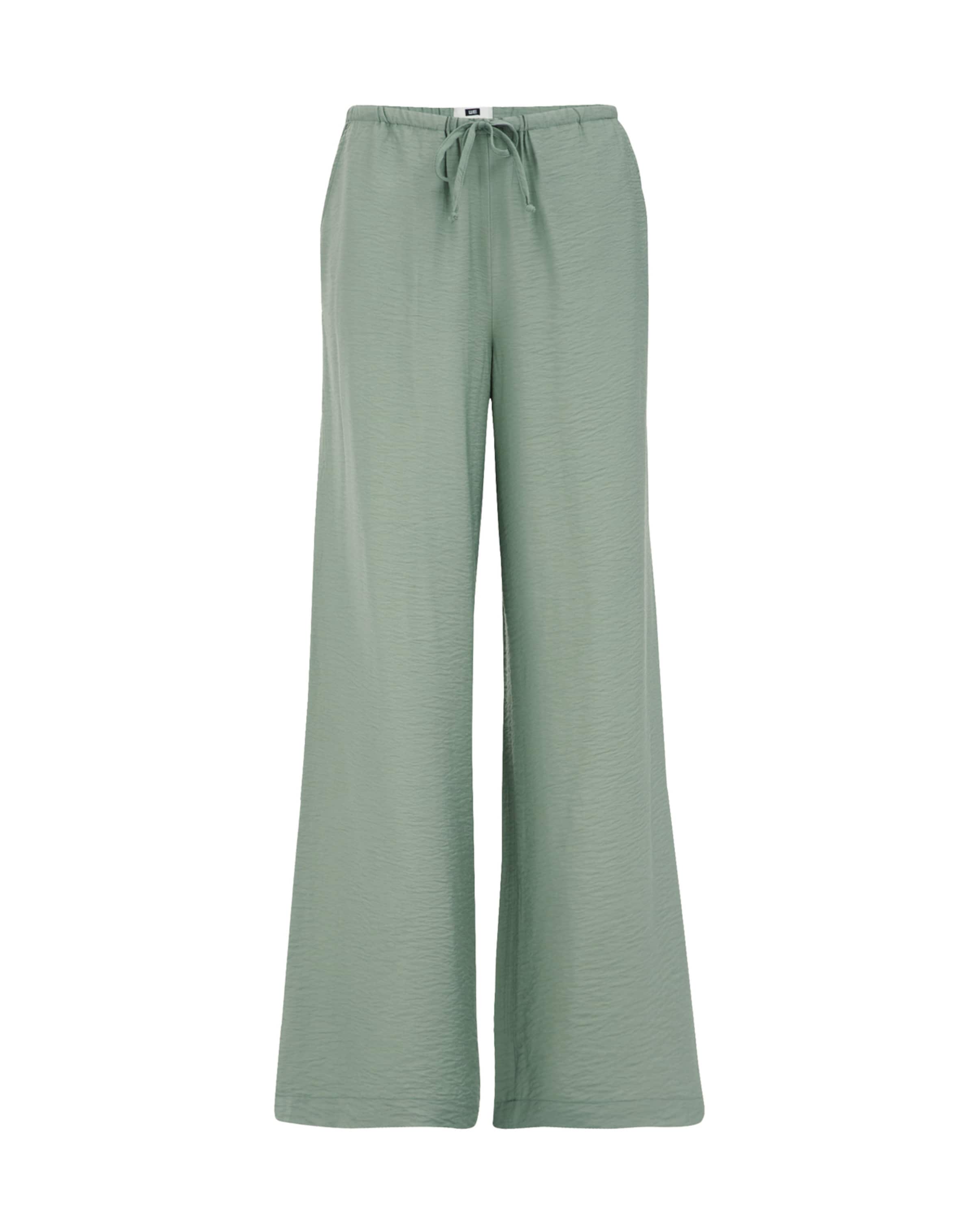WE Fashion - Pierna ancha Pantalón en verde: frente