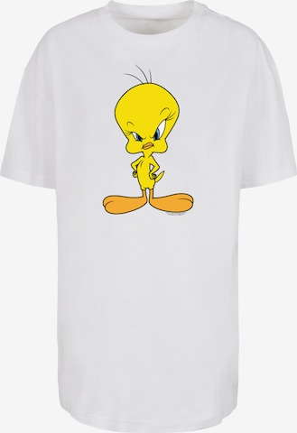 F4NT4STIC Shirt 'Looney Tunes Angry Tweety' in Wit: voorkant