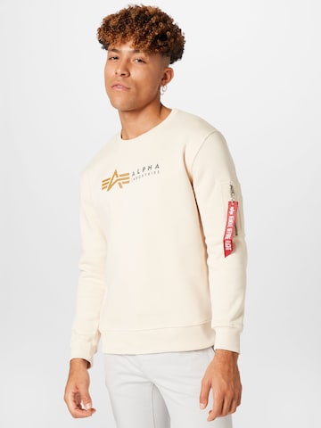 ALPHA INDUSTRIES Tréning póló - bézs: elől