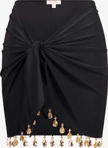 Moda Minx Rok 'Droplet Swim Fabric Short' in Zwart: voorkant