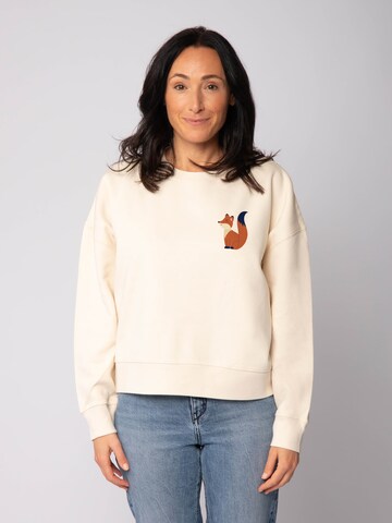 Watapparel Sweatshirt 'Cute Fox ' in White: front