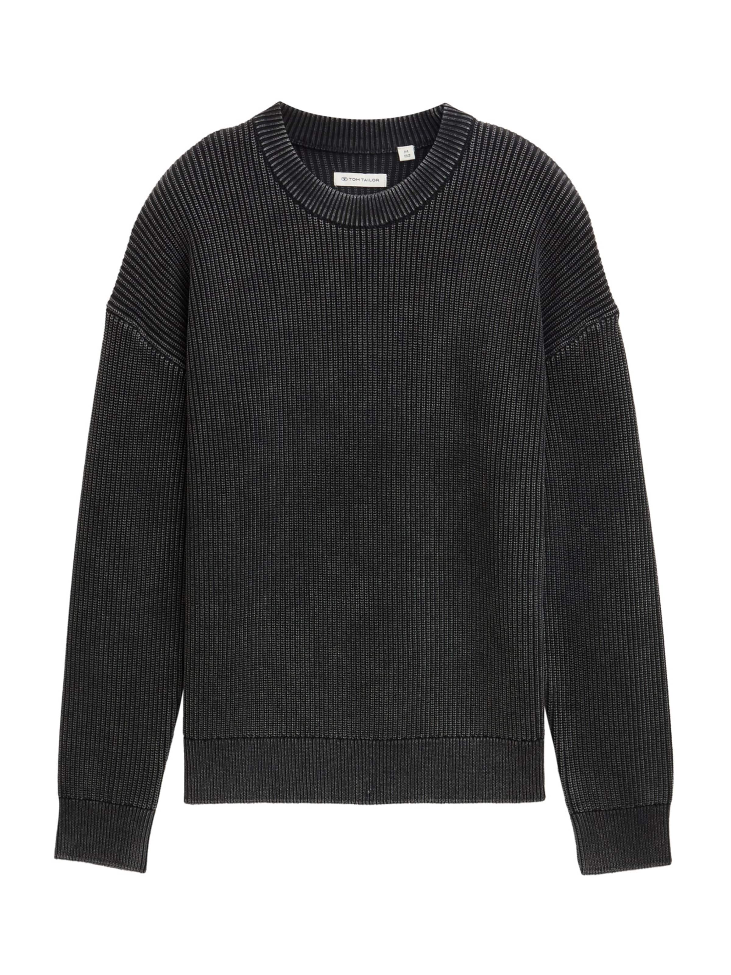 TOM TAILOR Πουλόβερ σε μαύρο: μπροστά
