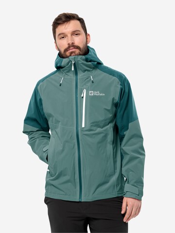 JACK WOLFSKIN Ulkoilutakki 'EAGLE PEAK' värissä vihreä: edessä