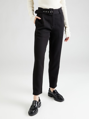 Slimfit Pantaloni con pieghe di Dorothy Perkins in nero: frontale