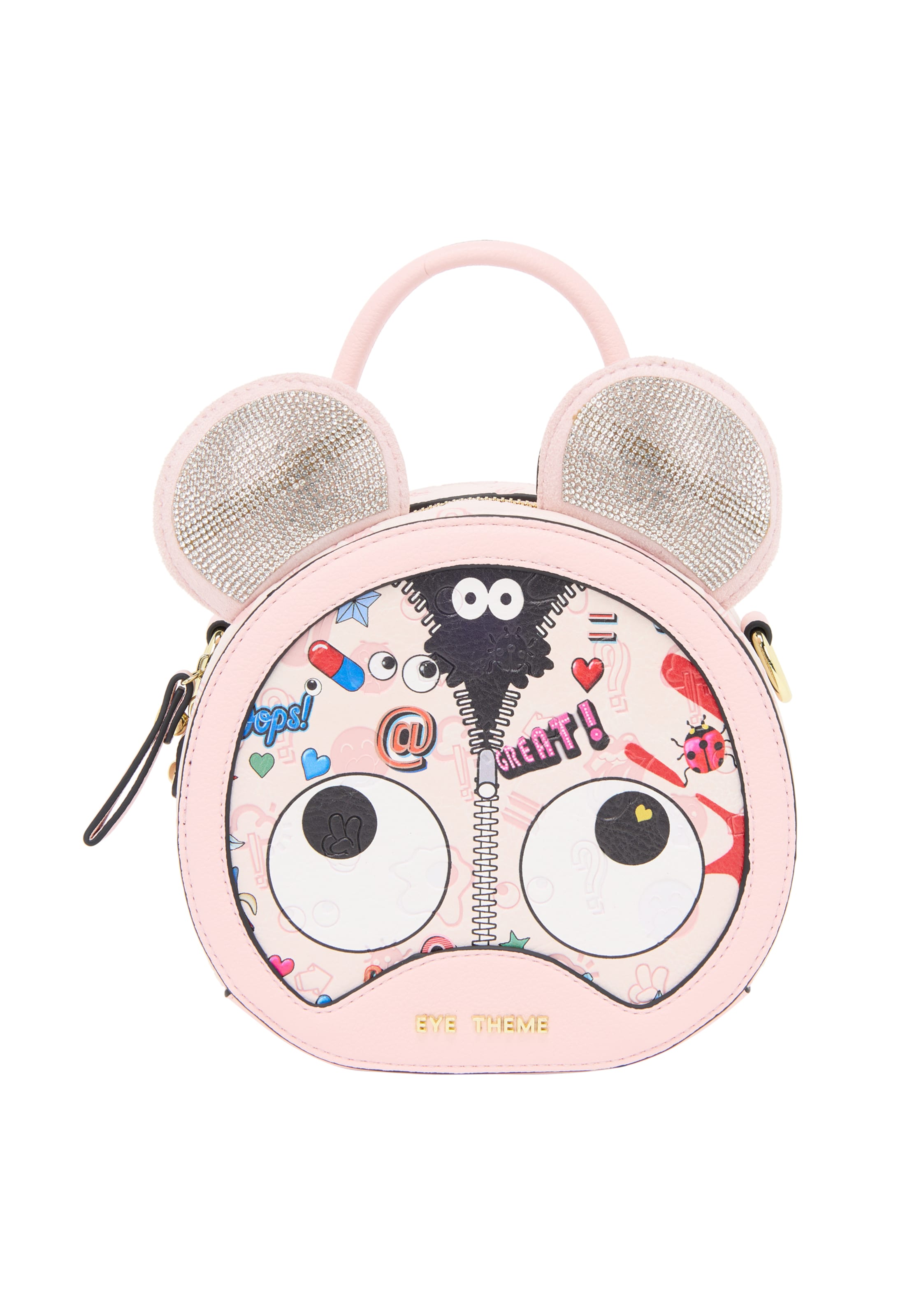MYMO Τσάντα χειρός 'Pop Eyetheme' σε ροζ: μπροστά