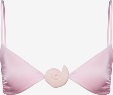 rozā SALT&WAVE Trijstūra formas Bikini augšdaļa 'Magda Top': no priekšpuses