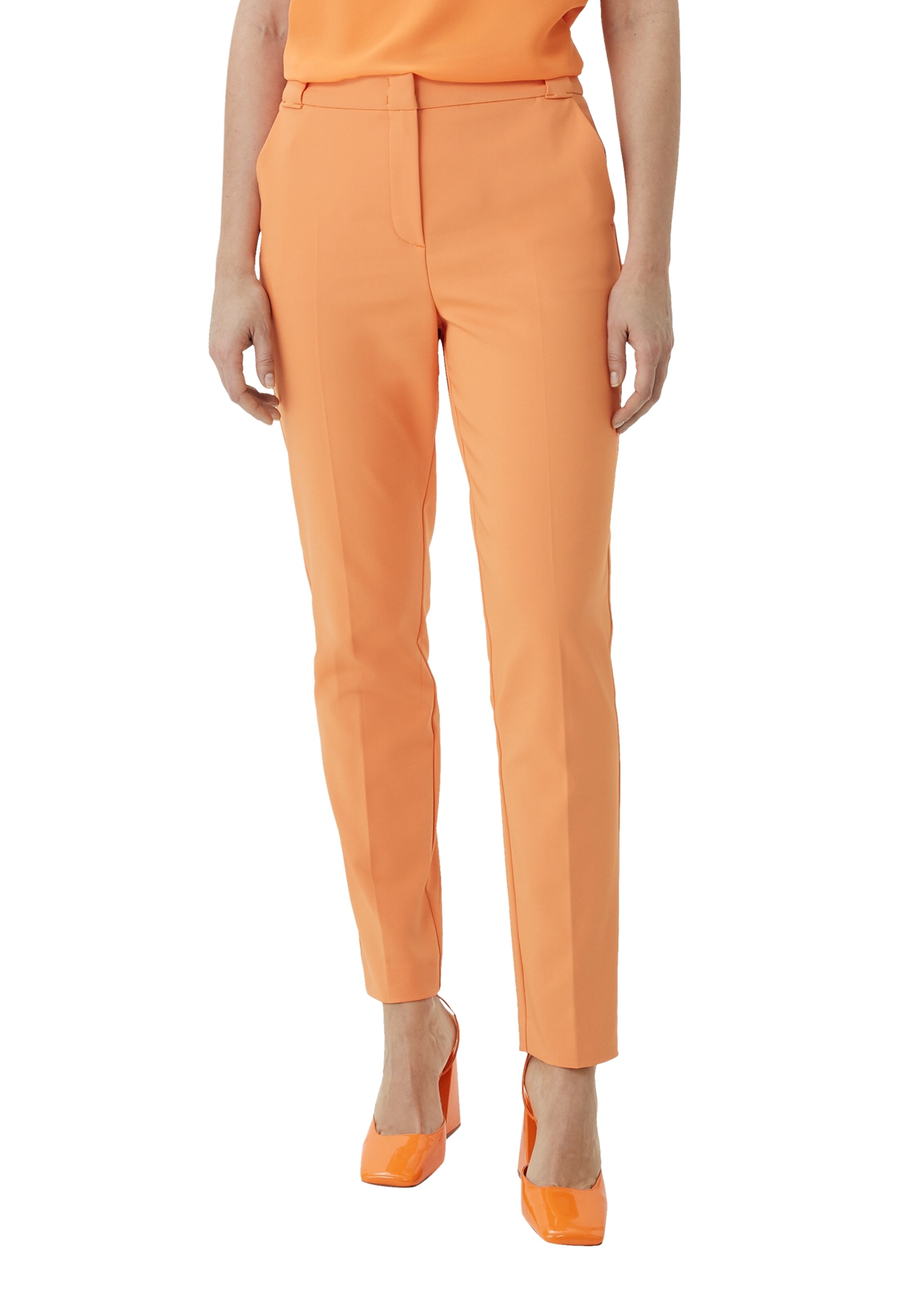 COMMA Slimfit Pantalon in Oranje: voorkant