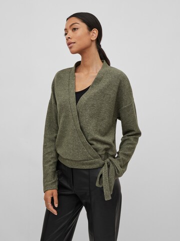 VILA Knit Cardigan 'Haudi' in Green: front