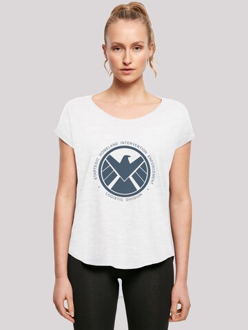 T-shirt 'Marvel Avengers Agent Of Shield Logistic Division' F4NT4STIC en blanc : devant