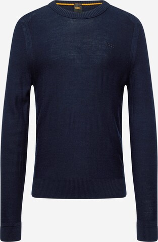 BOSS Пуловер 'Avac' в синьо: отпред