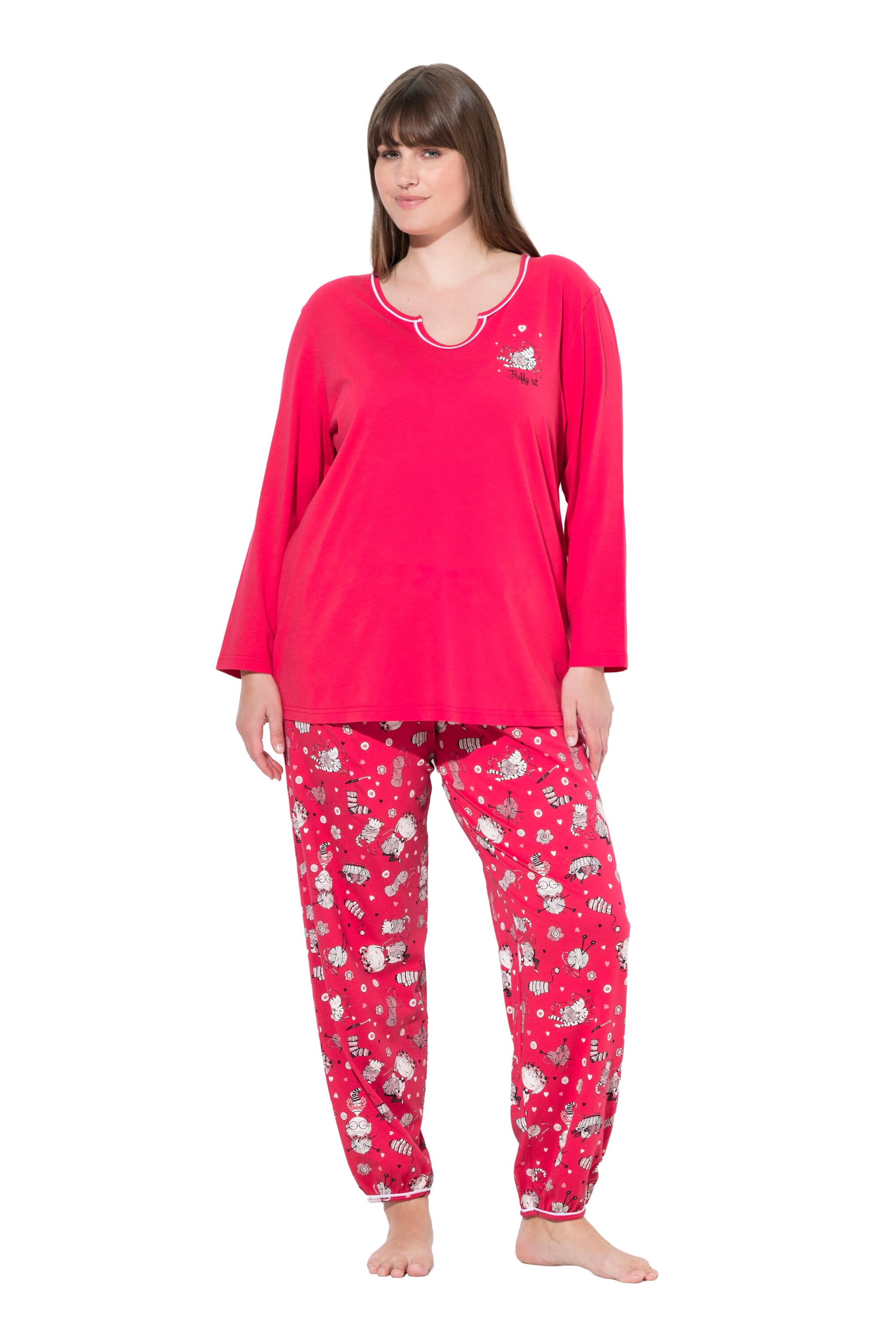 Ulla Popken Pajama in Pink: front