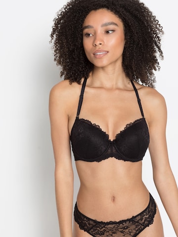 LASCANA Push-up Bra in Black: front