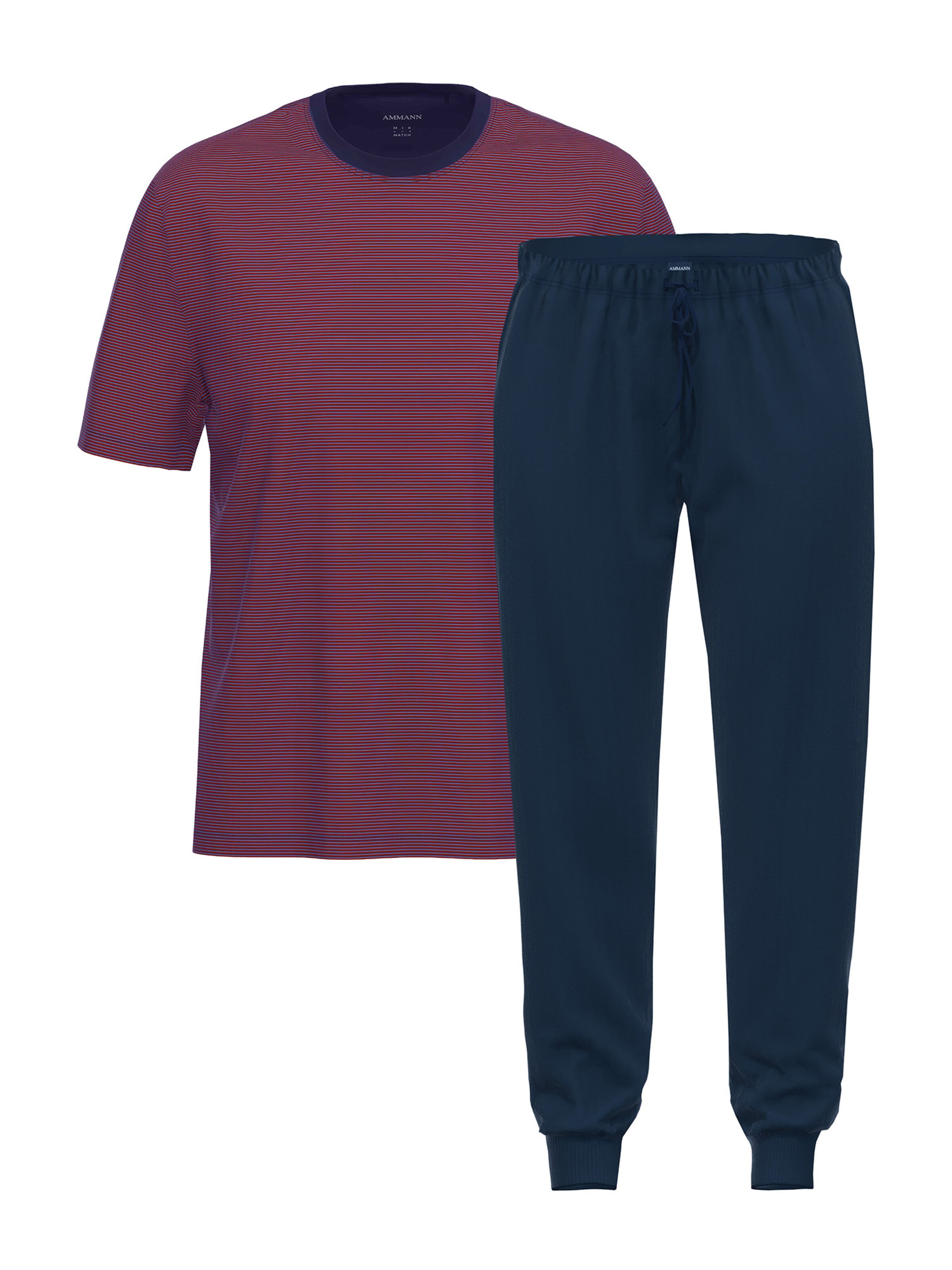 Ammann Short Pajamas 'Night & Home Cotton' in Mixed colors: front