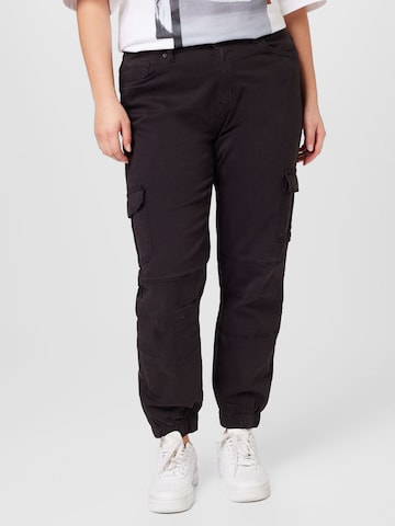 ONLY Carmakoma Tapered Cargo Jeans 'Missouri' in Black: front