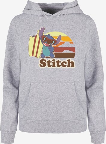 ABSOLUTE CULT Sweatshirt 'Lilo And Stitch - Bitten Surf Board' in Grijs: voorkant