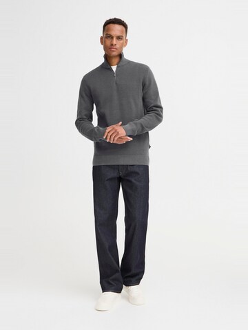 BLEND Sweater ' BHBAAL HALF ZIPP KNIT ' in Grey