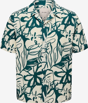 Coupe regular Chemise 'Savier' Only & Sons en beige : devant