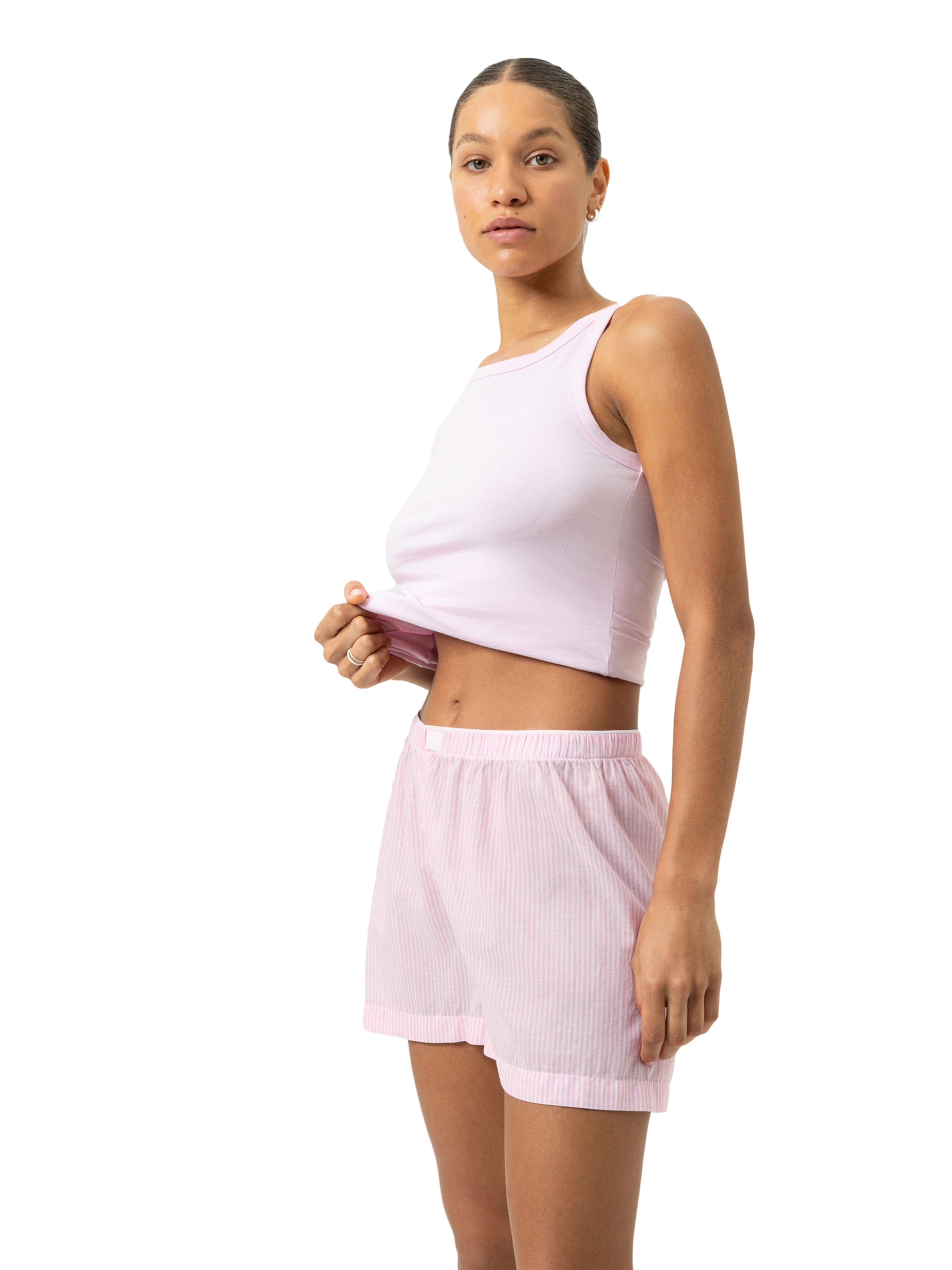 Mey Loosefit Shorts 'Cotton Stripes' in Pink