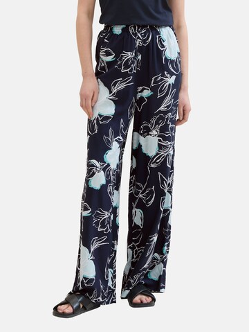 TOM TAILOR Wide leg Broek in Blauw: voorkant