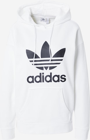 Sweat-shirt 'Adicolor Trefoil' ADIDAS ORIGINALS en blanc : devant