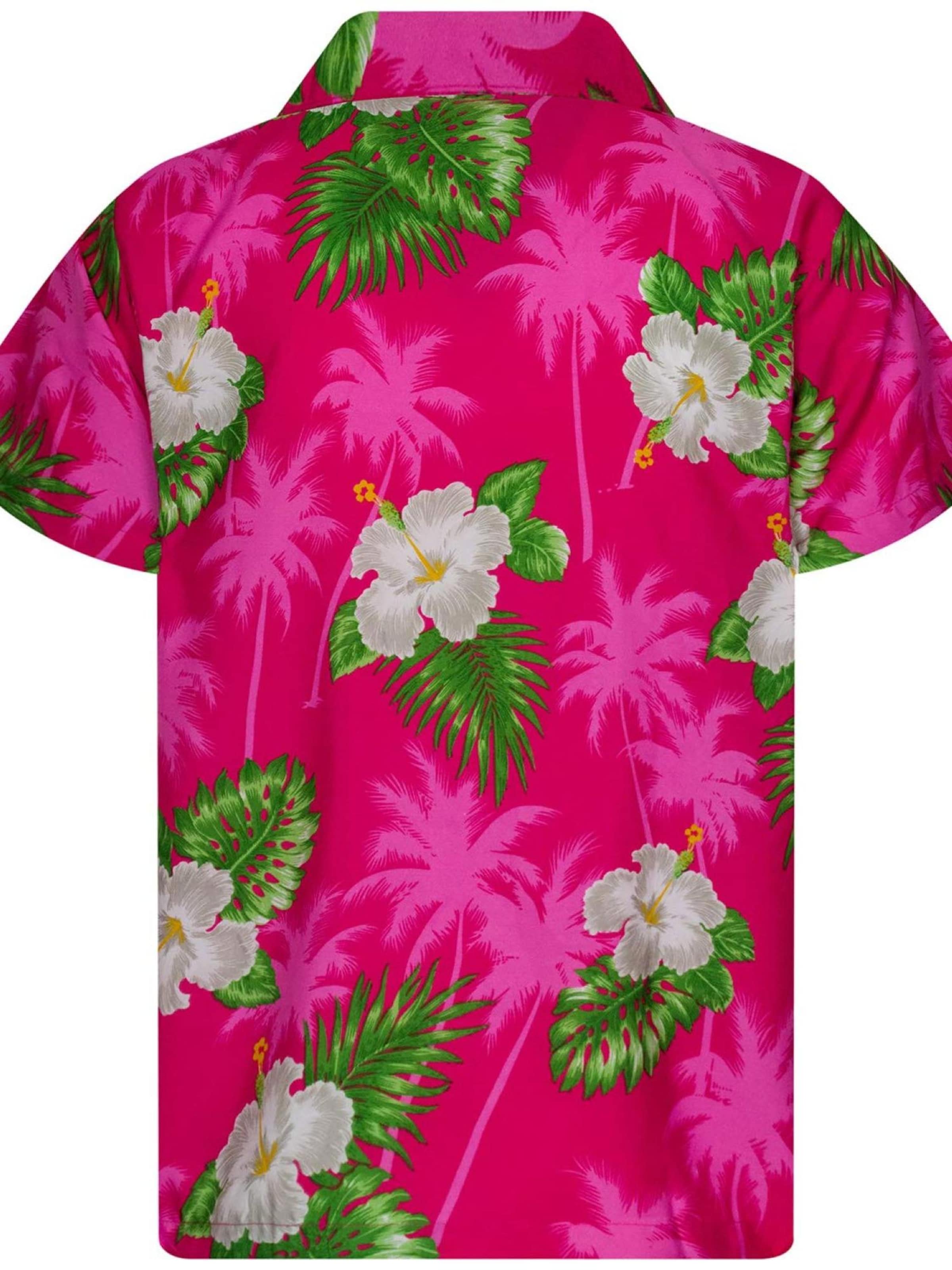 King Kameha Regular Fit Hemd 'Small Flower'‌‌‌‌‌‌ in Pink