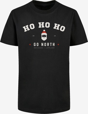 F4NT4STIC Shirt 'Ho Ho Ho Santa Claus Weihnachten' in Zwart: voorkant