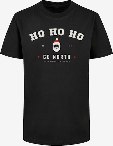 F4NT4STIC Shirt 'Ho Ho Ho Santa Claus Weihnachten' in Zwart: voorkant