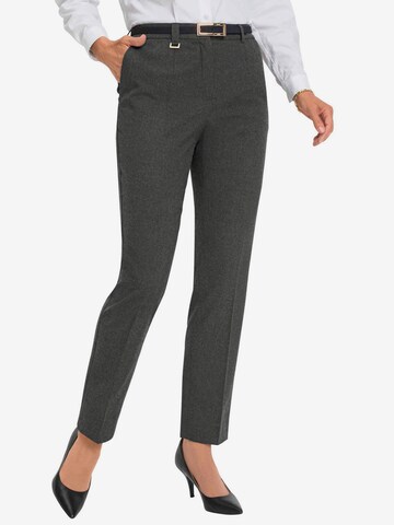 Goldner Regular Pleat-Front Pants in Grey: front