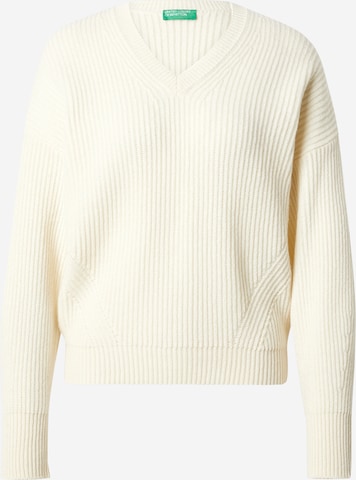 UNITED COLORS OF BENETTON Sweater in White: front