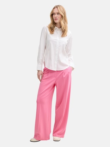 TOM TAILOR Wide leg Pleated Pants 'Lea' in Pink