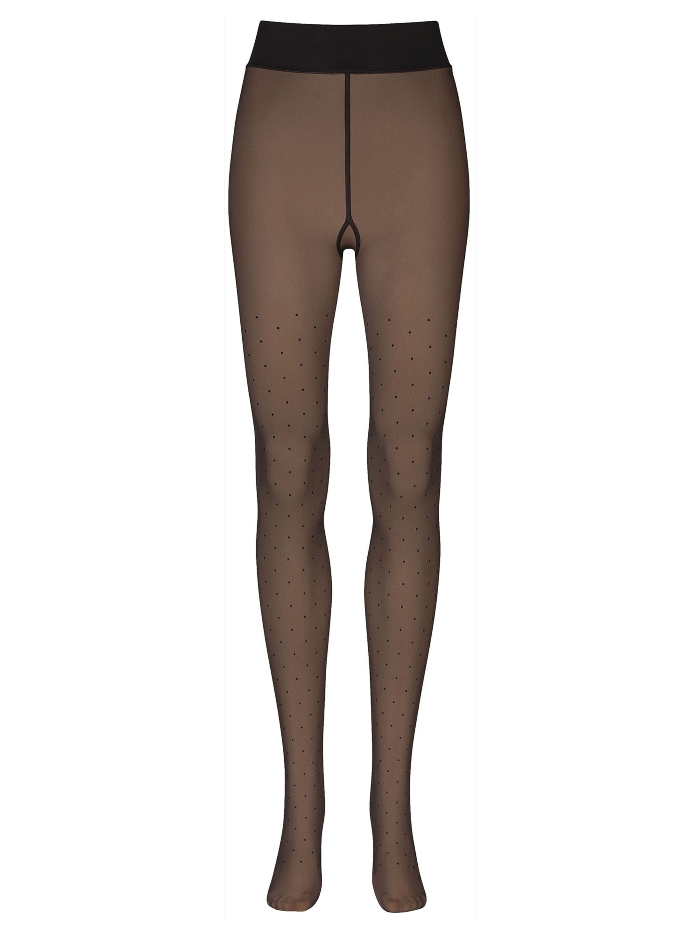 Collants ' Warm & Transparent Innenplüsch Prints ' Nur Die en noir