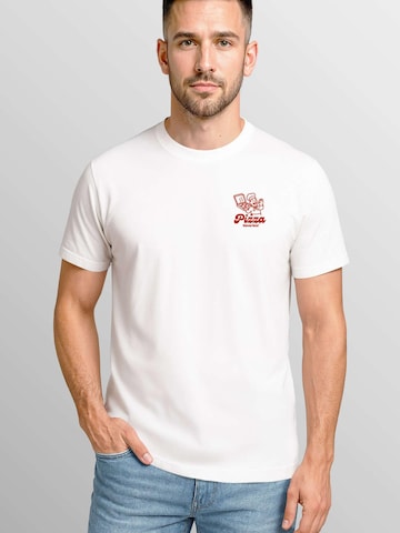Neverless Shirt 'Pizza Lovers Club' in White: front