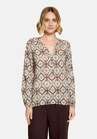 Cartoon Casual-Bluse mit Muster in Beige: Vorderseite